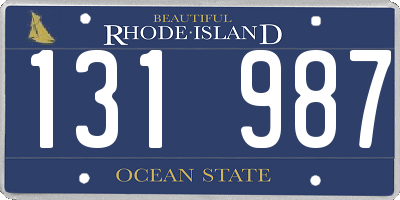 RI license plate 131987