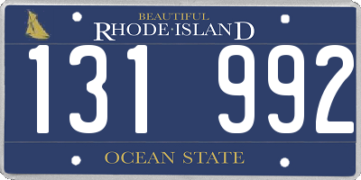 RI license plate 131992