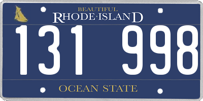 RI license plate 131998