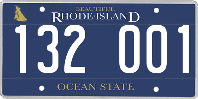 RI license plate 132001