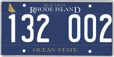RI license plate 132002