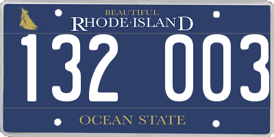RI license plate 132003