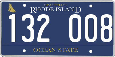 RI license plate 132008