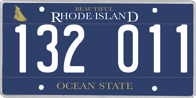 RI license plate 132011