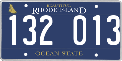 RI license plate 132013