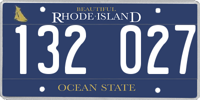RI license plate 132027