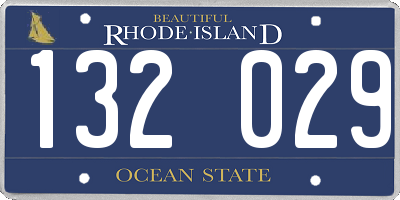 RI license plate 132029