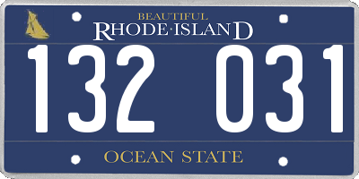 RI license plate 132031