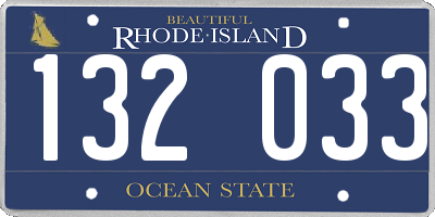 RI license plate 132033