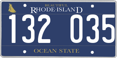 RI license plate 132035