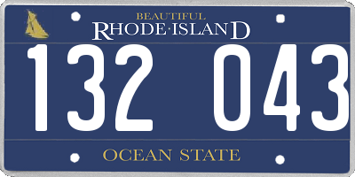 RI license plate 132043