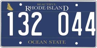 RI license plate 132044