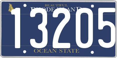 RI license plate 13205