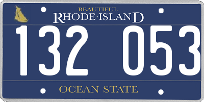 RI license plate 132053