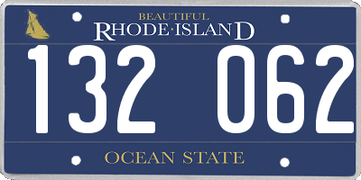 RI license plate 132062