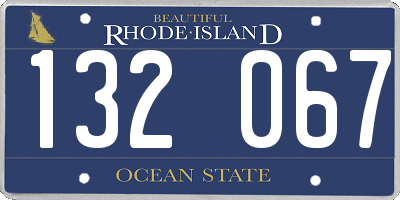 RI license plate 132067