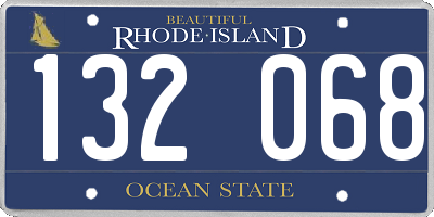 RI license plate 132068