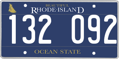 RI license plate 132092