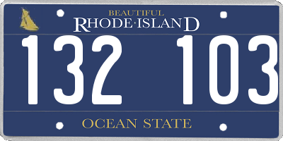 RI license plate 132103