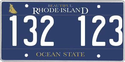 RI license plate 132123