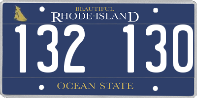 RI license plate 132130