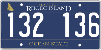 RI license plate 132136
