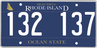 RI license plate 132137
