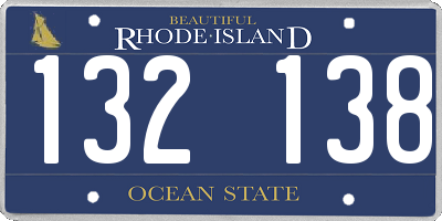 RI license plate 132138