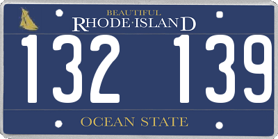 RI license plate 132139