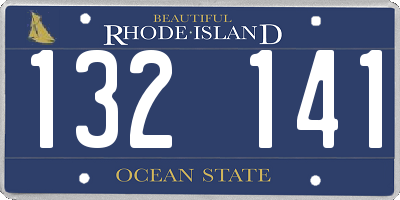 RI license plate 132141