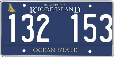 RI license plate 132153