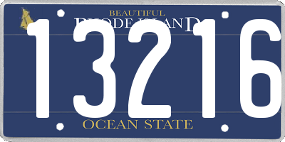 RI license plate 13216