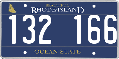 RI license plate 132166