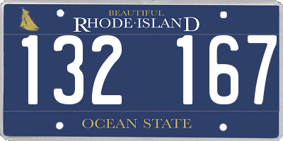 RI license plate 132167