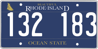 RI license plate 132183