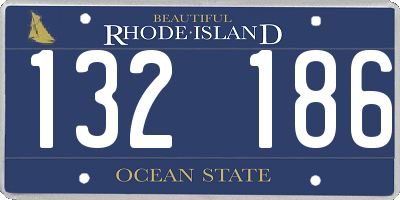 RI license plate 132186