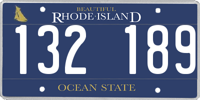 RI license plate 132189