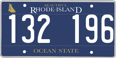 RI license plate 132196