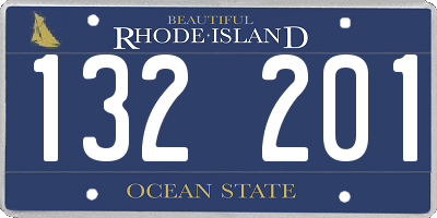 RI license plate 132201