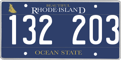 RI license plate 132203