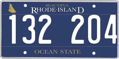 RI license plate 132204