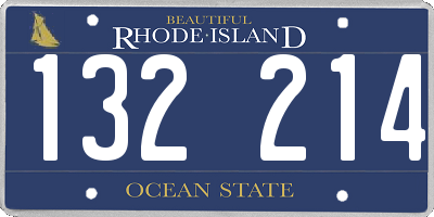 RI license plate 132214