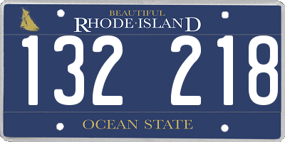 RI license plate 132218