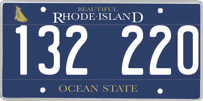 RI license plate 132220