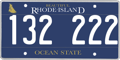 RI license plate 132222