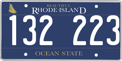 RI license plate 132223