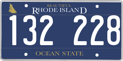 RI license plate 132228