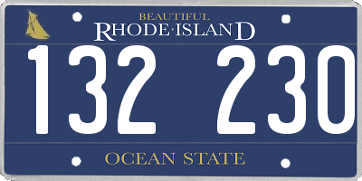RI license plate 132230
