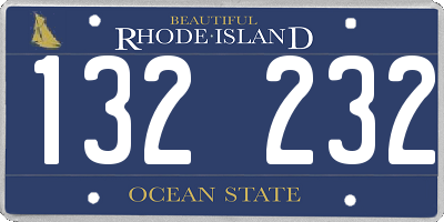 RI license plate 132232