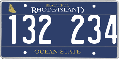 RI license plate 132234